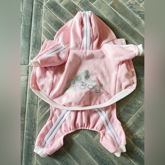 Adidog Pink “adidas style” Tracksuit | Size XL - Picture 1 of 6